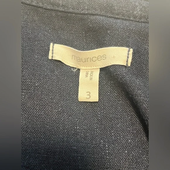 Maurices Plus Women’s Navy Blue Open Front Ruffle Long Roll Tab S Blazer Size 3 - Picture 8 of 13